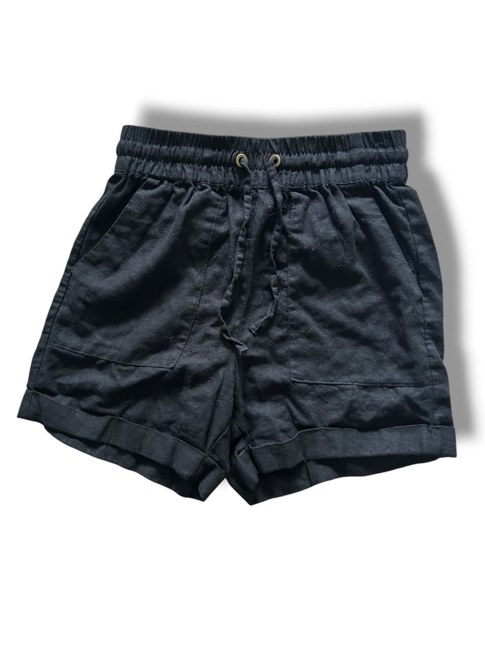 [Zenana] Black Linen Blend Shorts